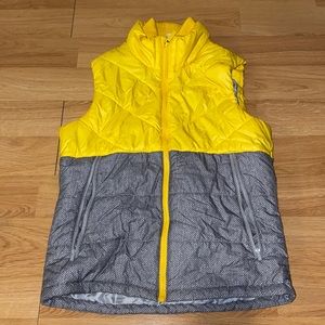 Yellow and Gray Puffer Adidas Vest. Unisex
